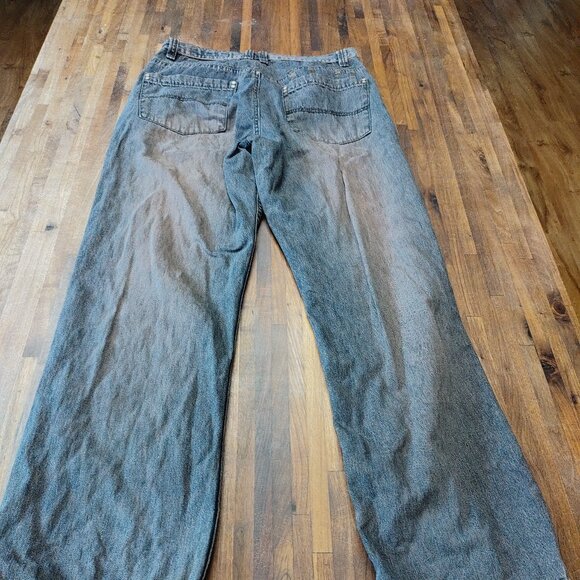 Phat Farm Denim Jeans Men's 32 x 33 Embroidered Logo Y2K Urban Hip Hop Brownish - Picture 12 of 14